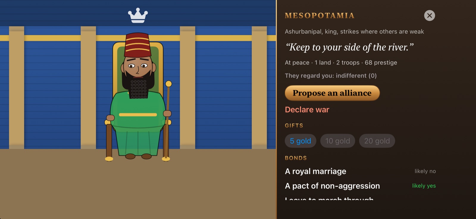 An audience with the king of Mesopotamia