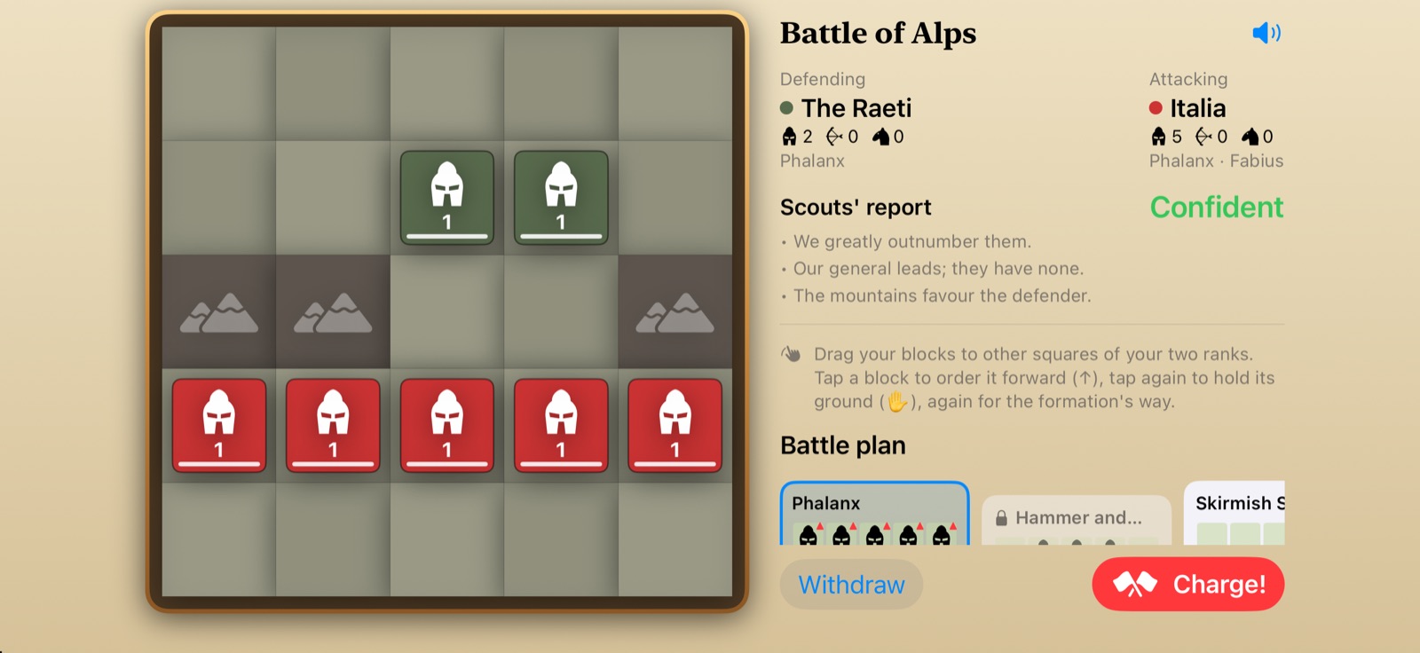 Drawing up the battle line before an attack